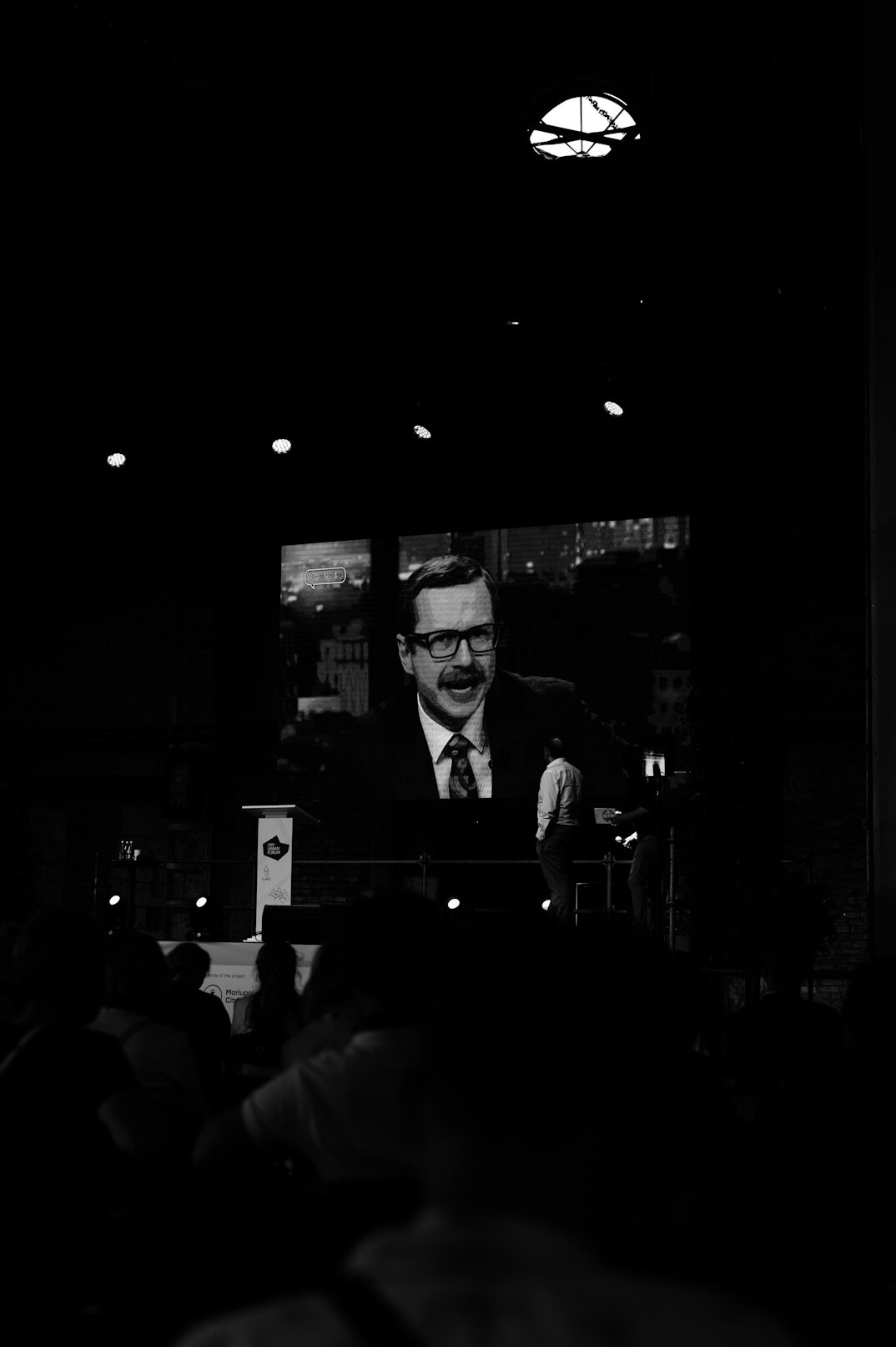 vintage television host on stage